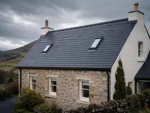 Natural slate roofing on a Scottish home