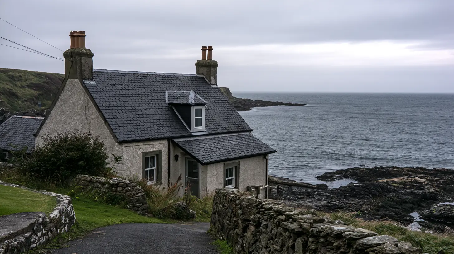 Sea-facing Scottish cottage with a slate roof
